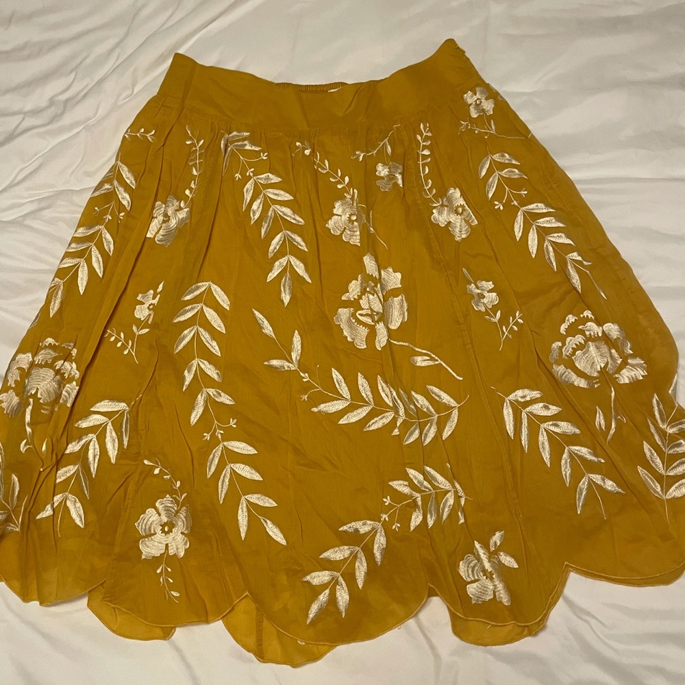 Yellow Gold Floral Maeve skirt 1X NWT